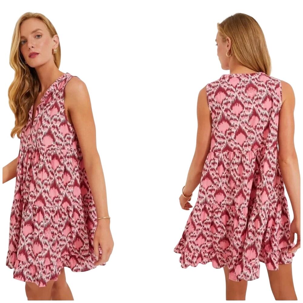 Tuckernuck TNUCK BEACH NEW Pink Ikat Mini Salty Paloma Coverup Dress Size 3XL